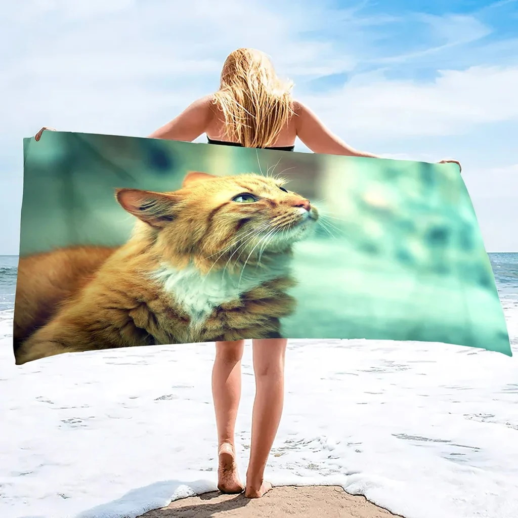 serviette-de-plage-chat