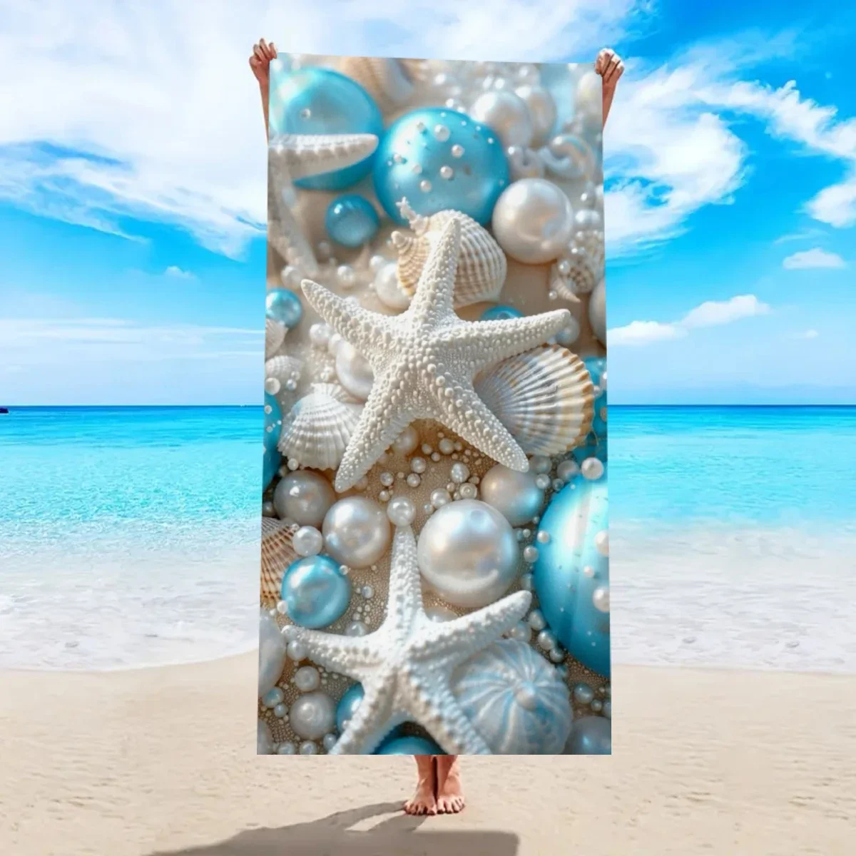 serviette-de-plage-coquillages-poisson-etoile